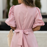 VESTIDO VALIENTE EDEN VERDE Y FUCSIA