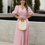 VESTIDO VALIENTE EDEN VERDE Y FUCSIA