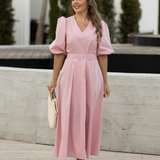 VESTIDO VALIENTE EDEN VERDE Y FUCSIA