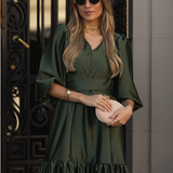 OLIVE GREEN STAR DRESS