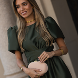 OLIVE GREEN STAR DRESS
