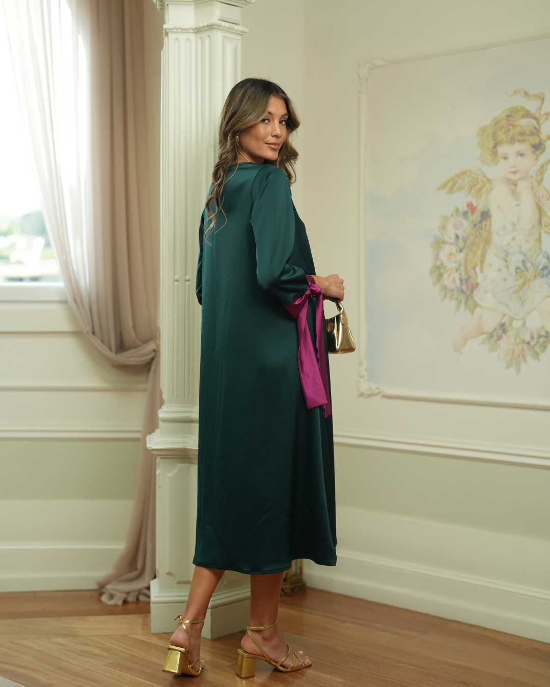 brave green dress BRAVE DRESS EDEN GREEN & FUCHSIA