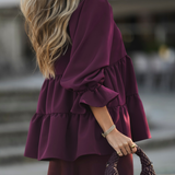 BE LOVE BURGUNDY BLOUSE