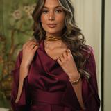 VESTIDO CLARO BURDEOS