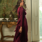 VESTIDO CLARO BURDEOS