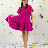 VESTIDO TRUST MAGENTA Y NARANJA
