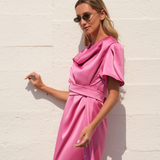 VESTIDO CLARO BURDEOS