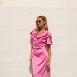 VESTIDO CLARO BURDEOS