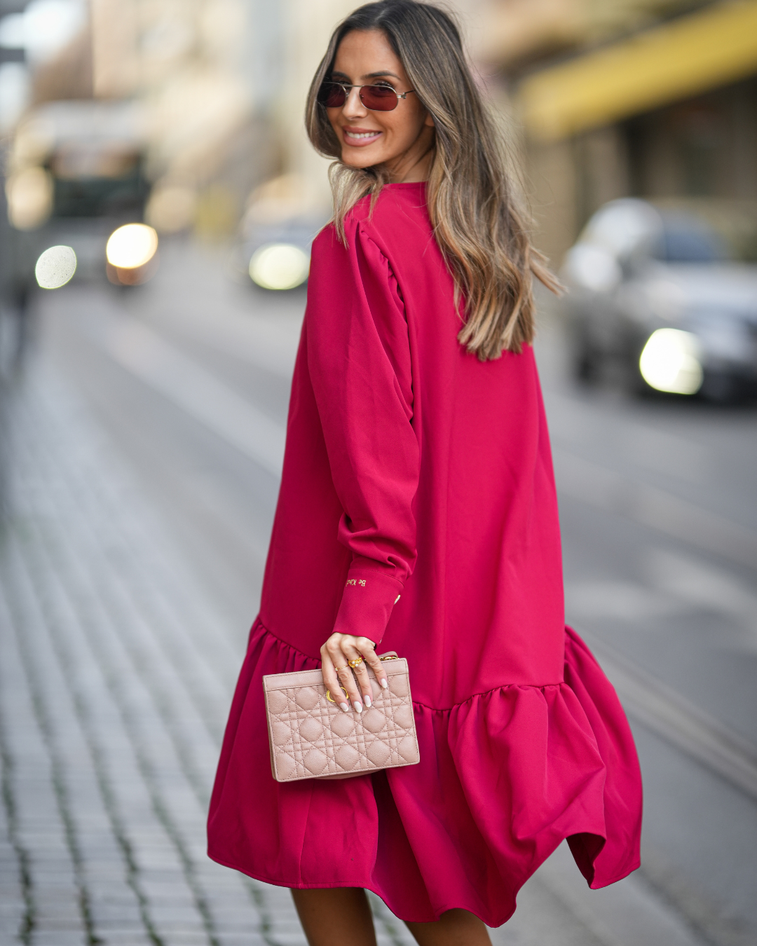 VESTIDO BE KIND - TERCIOPELO ROJO