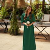 VESTIDO DE SATÉN FÉNIX VERDE RUBÍ