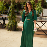VESTIDO DE SATÉN FÉNIX VERDE RUBÍ