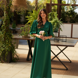 VESTIDO DE SATÉN FÉNIX VERDE RUBÍ