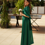 VESTIDO DE SATÉN FÉNIX VERDE RUBÍ
