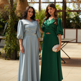 VESTIDO DE SATÉN FÉNIX VERDE RUBÍ