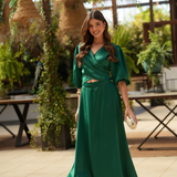VESTIDO DE SATÉN FÉNIX VERDE RUBÍ