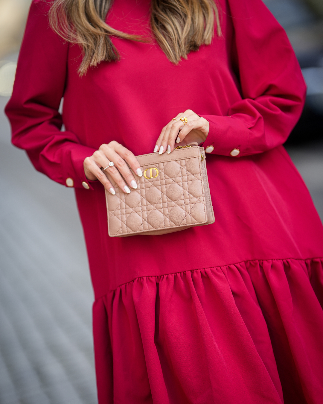 VESTIDO BE KIND - TERCIOPELO ROJO