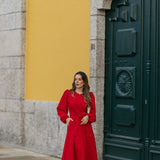 VESTIDO VALIENTE EDEN VERDE Y FUCSIA