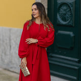 VESTIDO VALIENTE EDEN VERDE Y FUCSIA