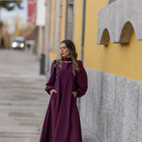 VESTIDO VALIENTE EDEN VERDE Y FUCSIA