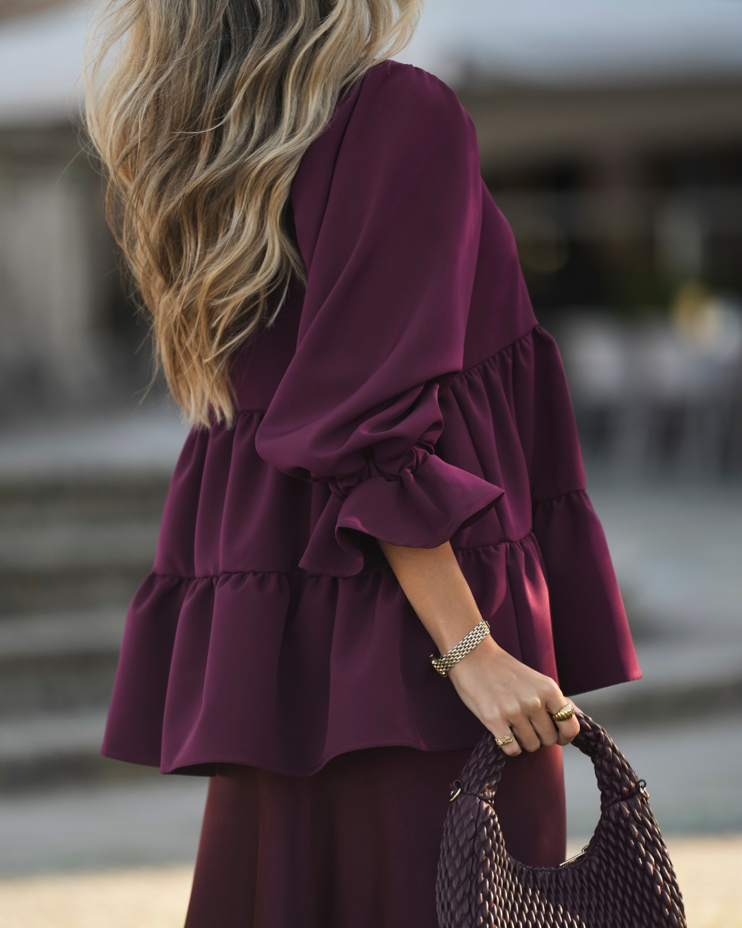 BE LOVE BURGUNDY BLOUSE