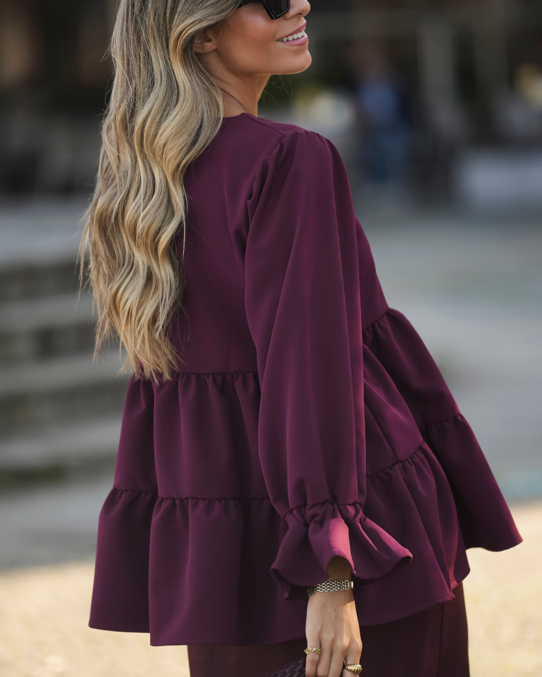 BE LOVE BURGUNDY BLOUSE