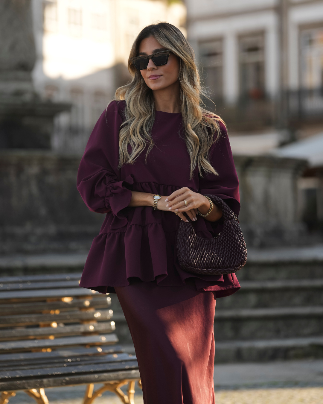 BE LOVE BURGUNDY BLOUSE