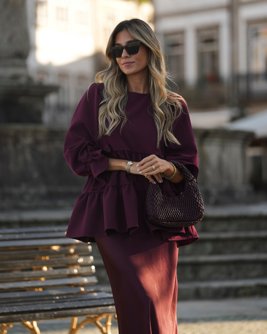 BE LOVE BURGUNDY BLOUSE