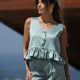 POWER TOP SATIN PASTEL TURQUOISE