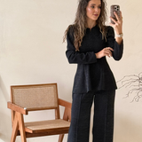 ELEVATE BLOUSE SHINE BLACK