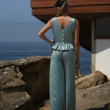 POWER PANTS SATIN PASTEL TURQUOISE