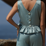 POWER TOP SATIN PASTEL TURQUOISE