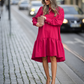 VESTIDO BE KIND - TERCIOPELO ROJO