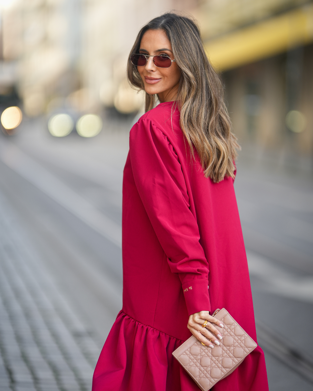 VESTIDO BE KIND - TERCIOPELO ROJO