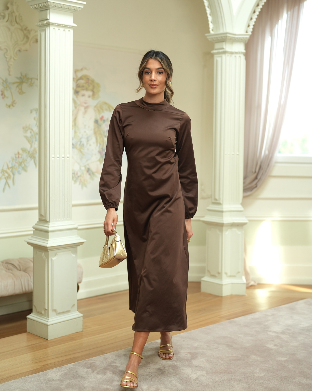 BEM ME AMO DRESS -MOCHA MOUSSE