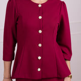 ELEVATE BLOUSE ROSE RED