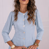 ELEVATE BLOUSE SKY BLUE