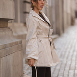 BE POWERFUL SHORT TRENCH COAT CREME - IMPERMEÁVEL