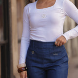 PERFECT DENIM COTTON PANTS