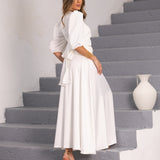 FÉNIX SATIN DRESS WHITE
