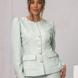 VICHY COAT AQUA GREEN