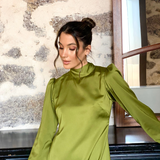 vestidocerimoniamidicommangaverdeolive